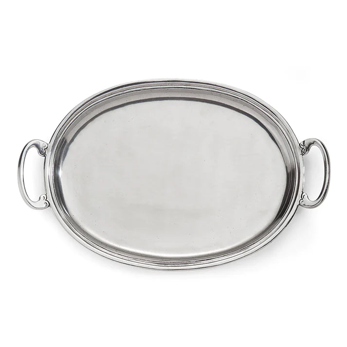 Peltro Medium Oval Tray with Handles