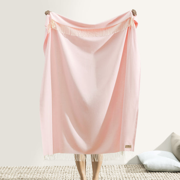 Blush Italian Herringbone Throw