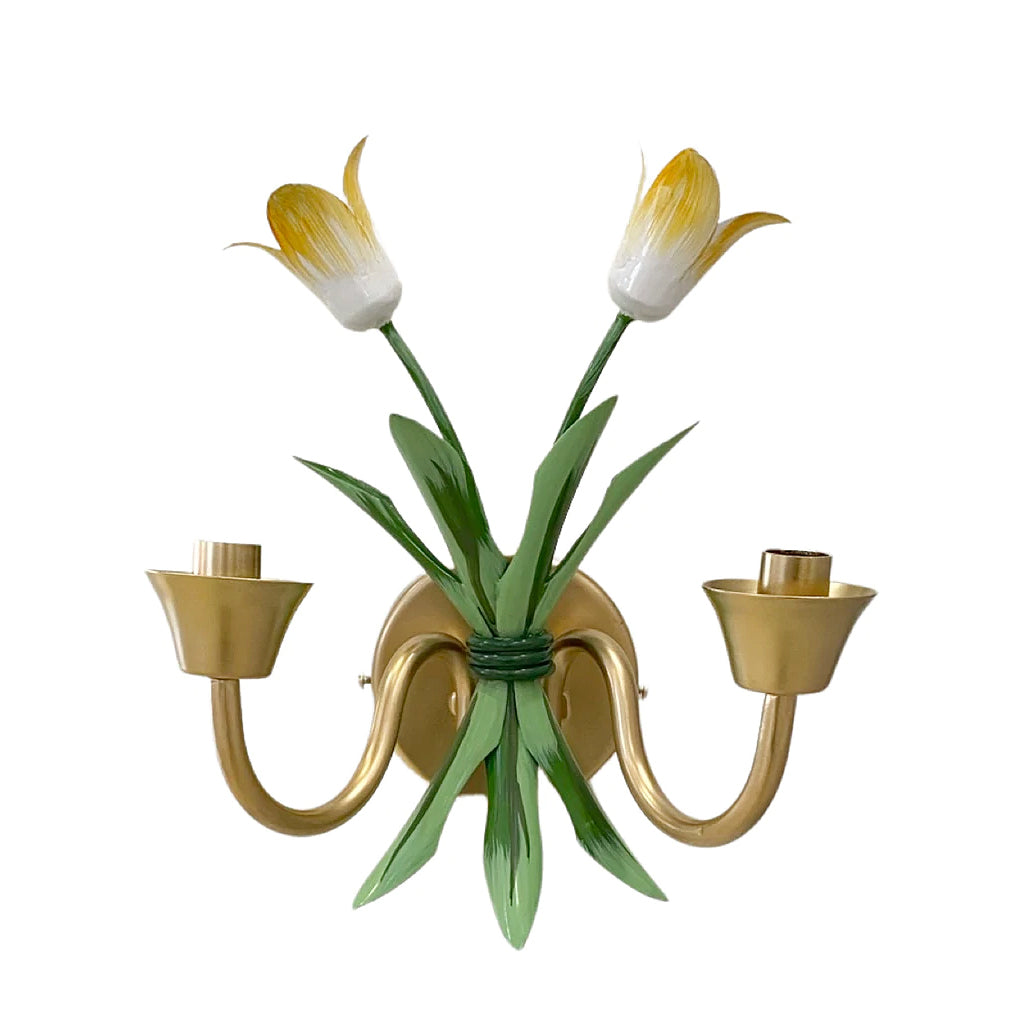 Dana Gibson Tulip Sconce in Yellow
