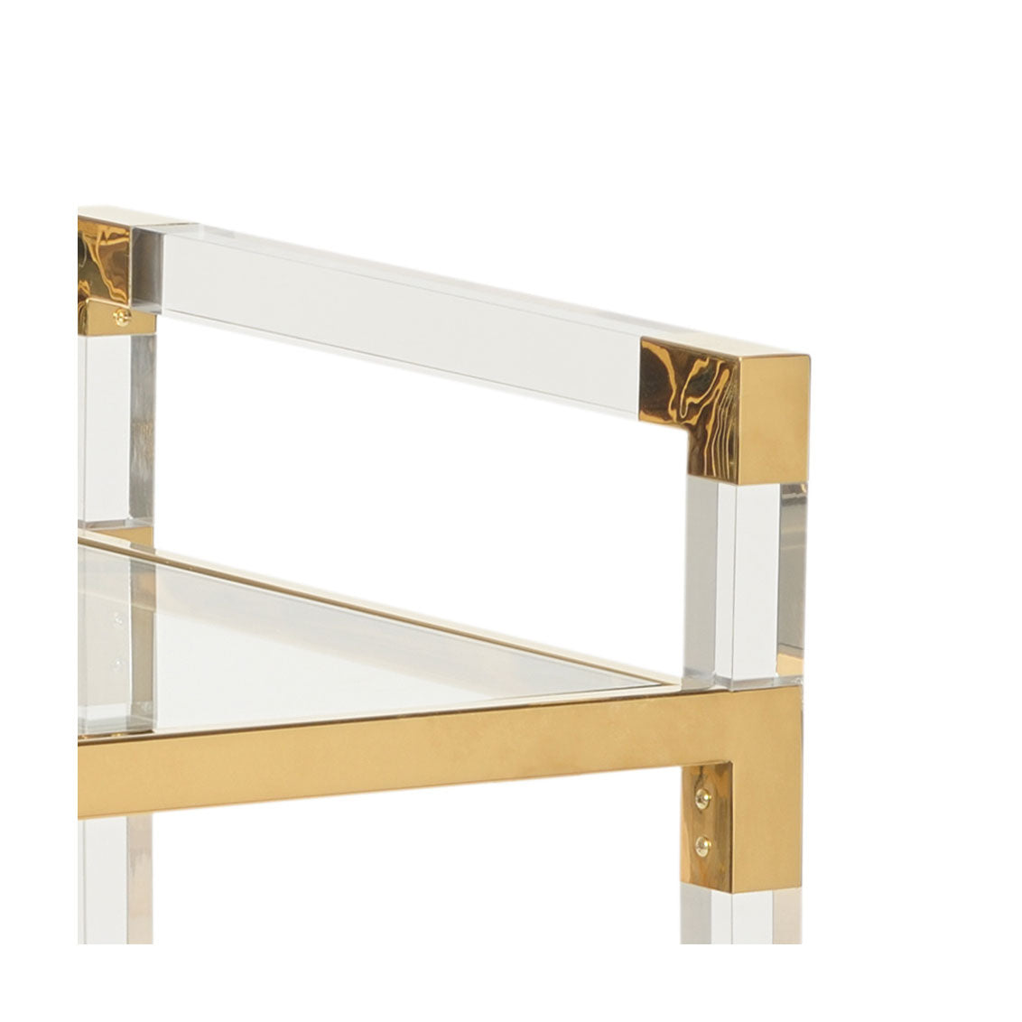 Chelsea House Acrylic Bar Cart - Brass