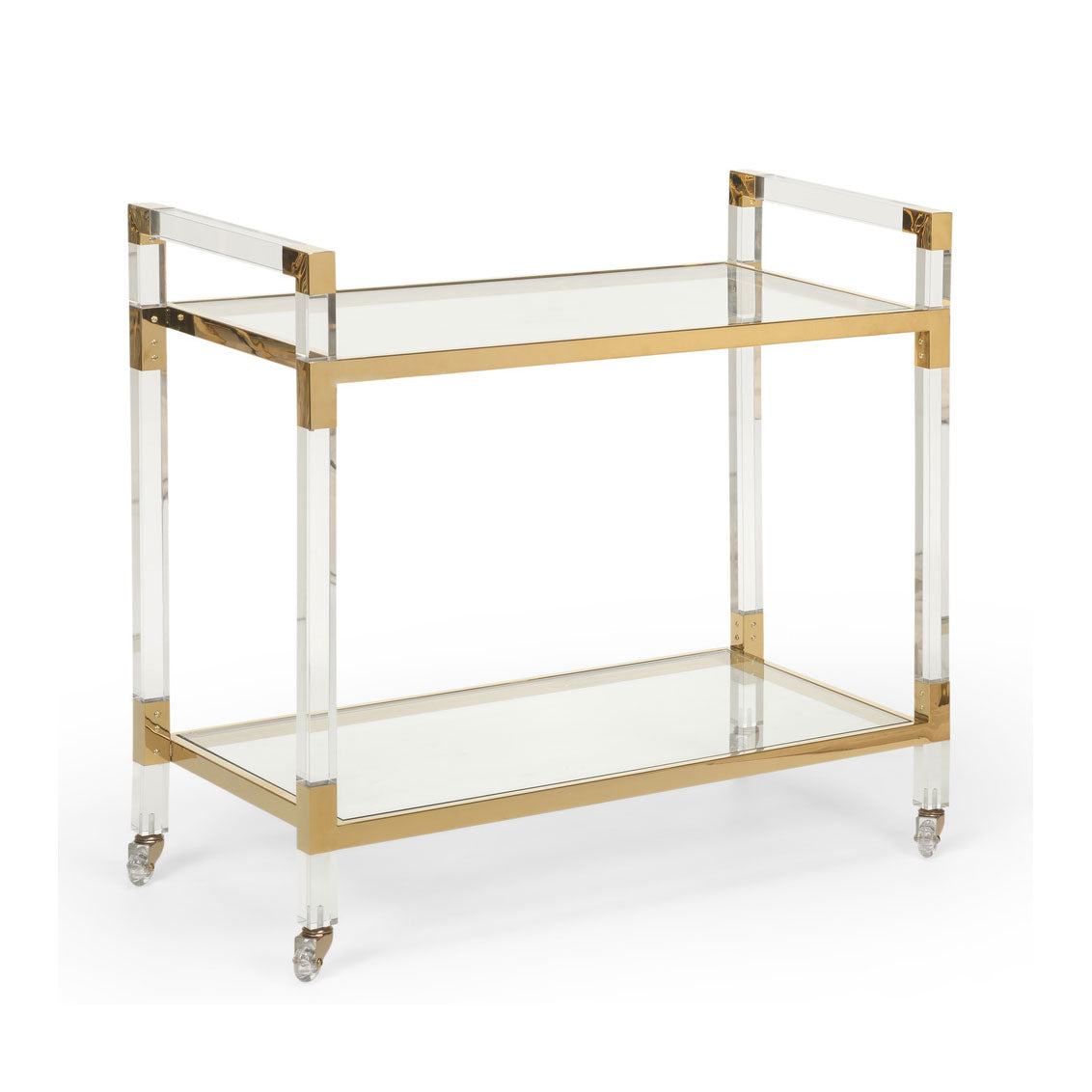 Chelsea House Acrylic Bar Cart - Brass