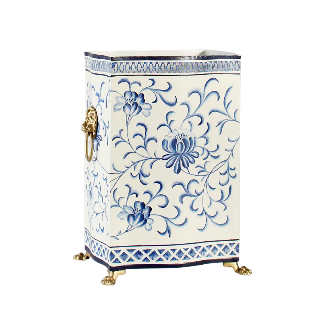 Chelsea House Blue and White Wastebasket