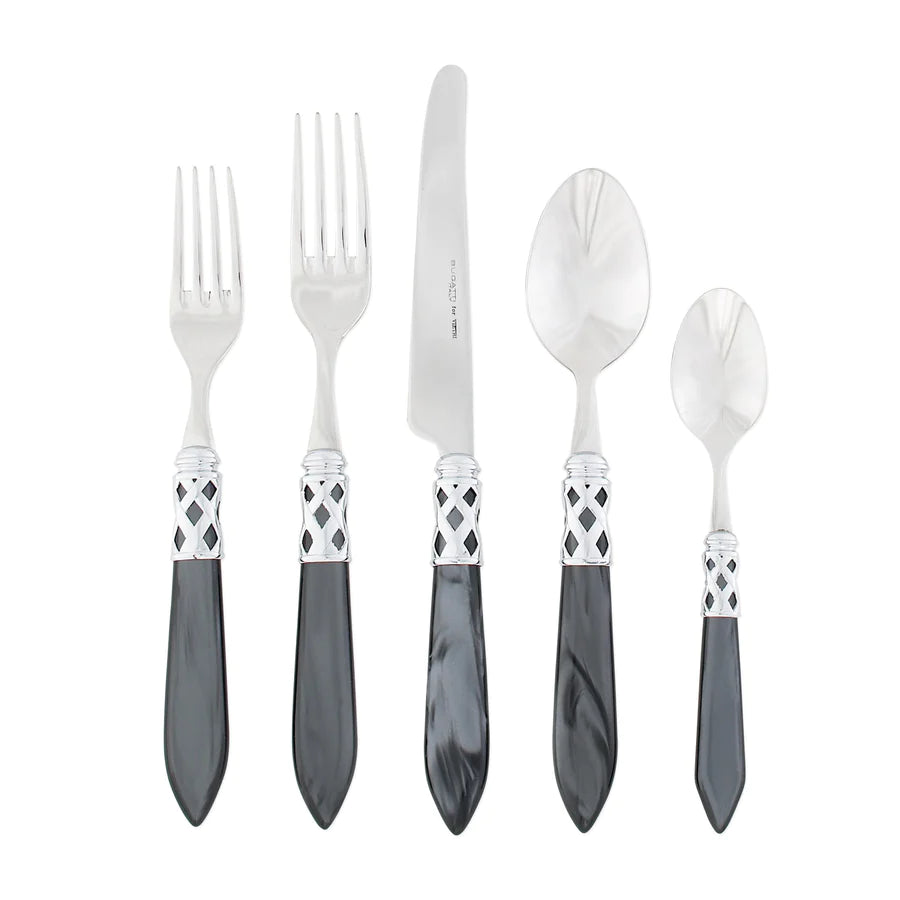 Vietri Aladdin Brilliant Five-Piece Place Setting, Charcoal