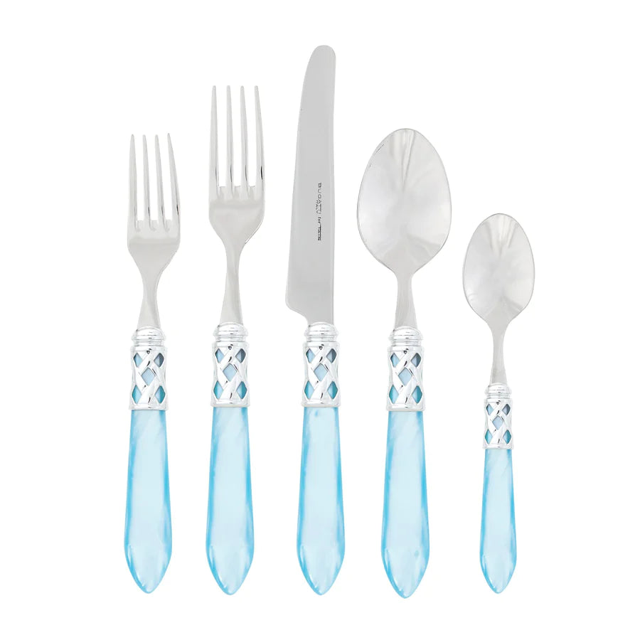 Vietri Aladdin Brilliant Five-Piece Place Setting, Light Blue
