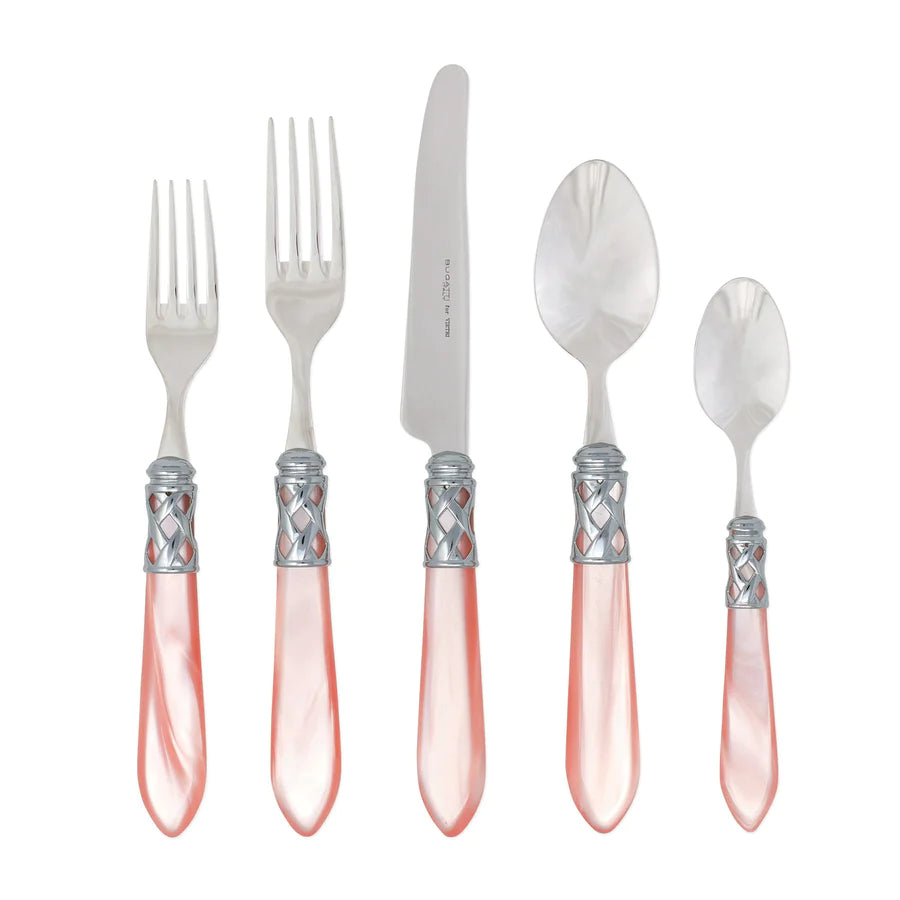 Vietri Aladdin Brilliant Five-Piece Place Setting, Light Pink