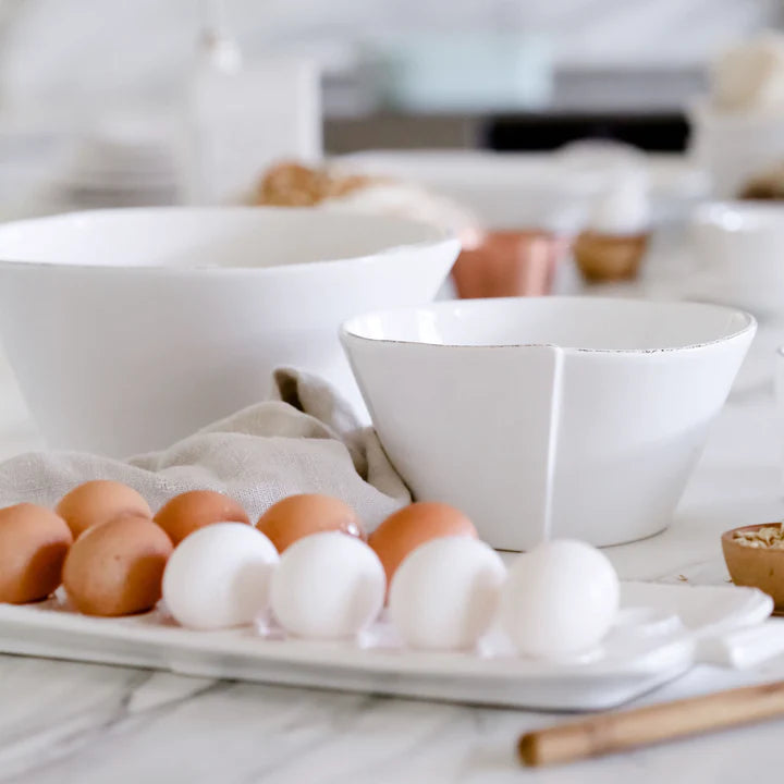 Vietri Lastra White Medium Stacking Serving Bowl