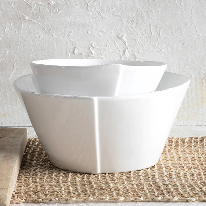 Vietri Lastra White Medium Stacking Serving Bowl