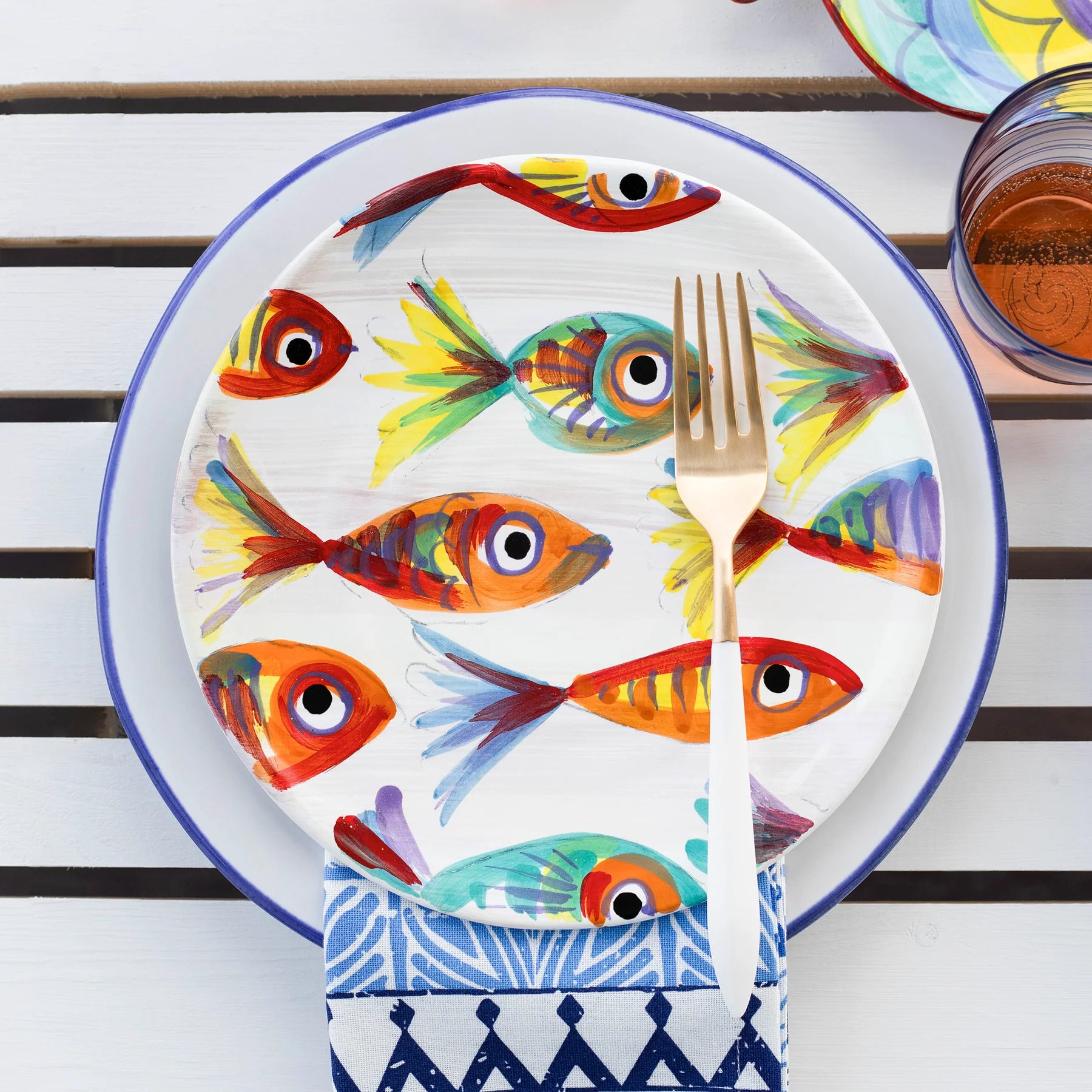 Vietri Pesci Colorati Salad Plate