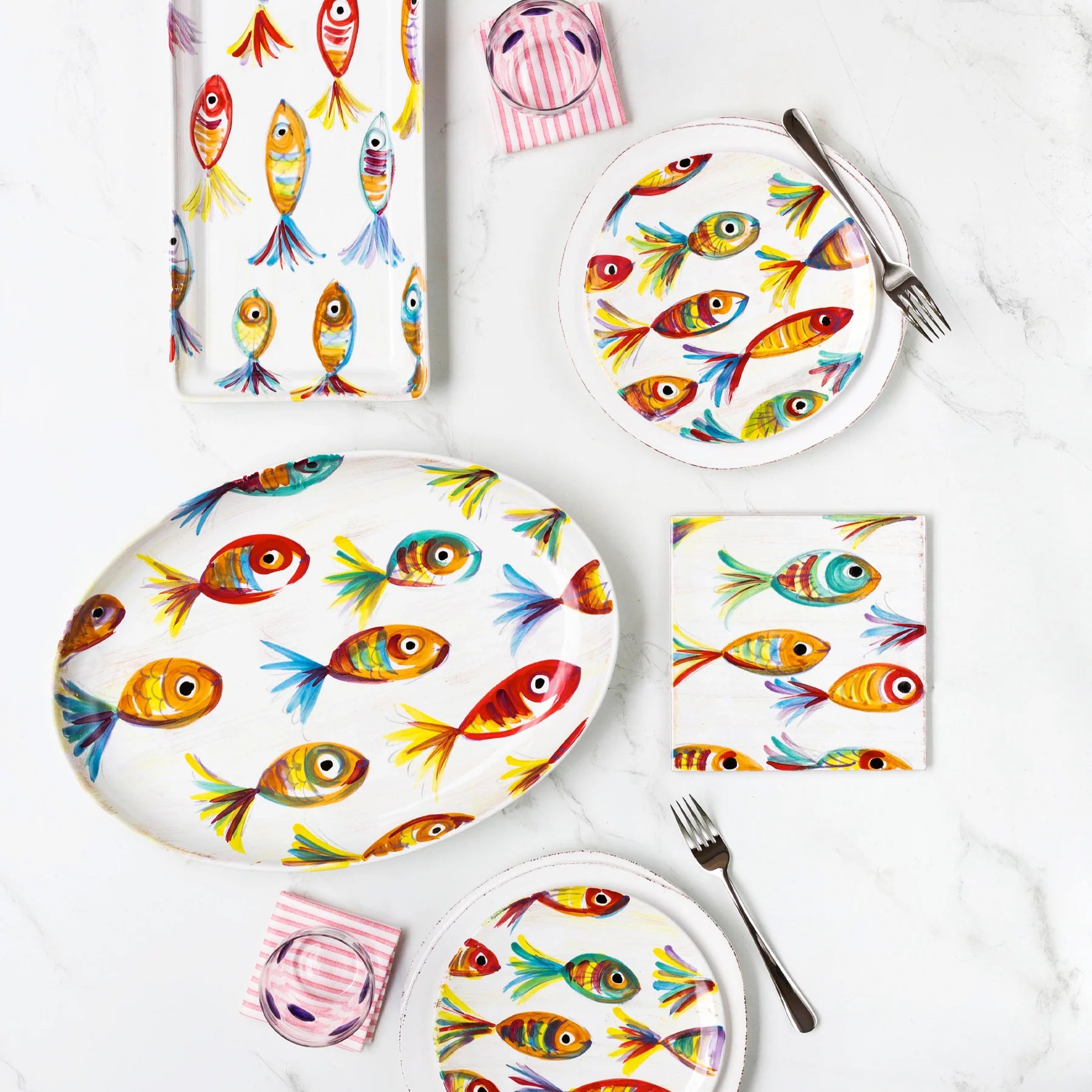 Vietri Pesci Colorati Oval Platter