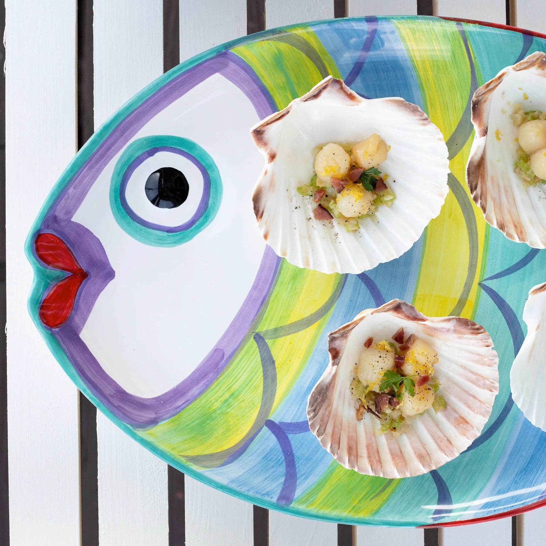 Vietri Peaci Colorati Figural Fish Platter