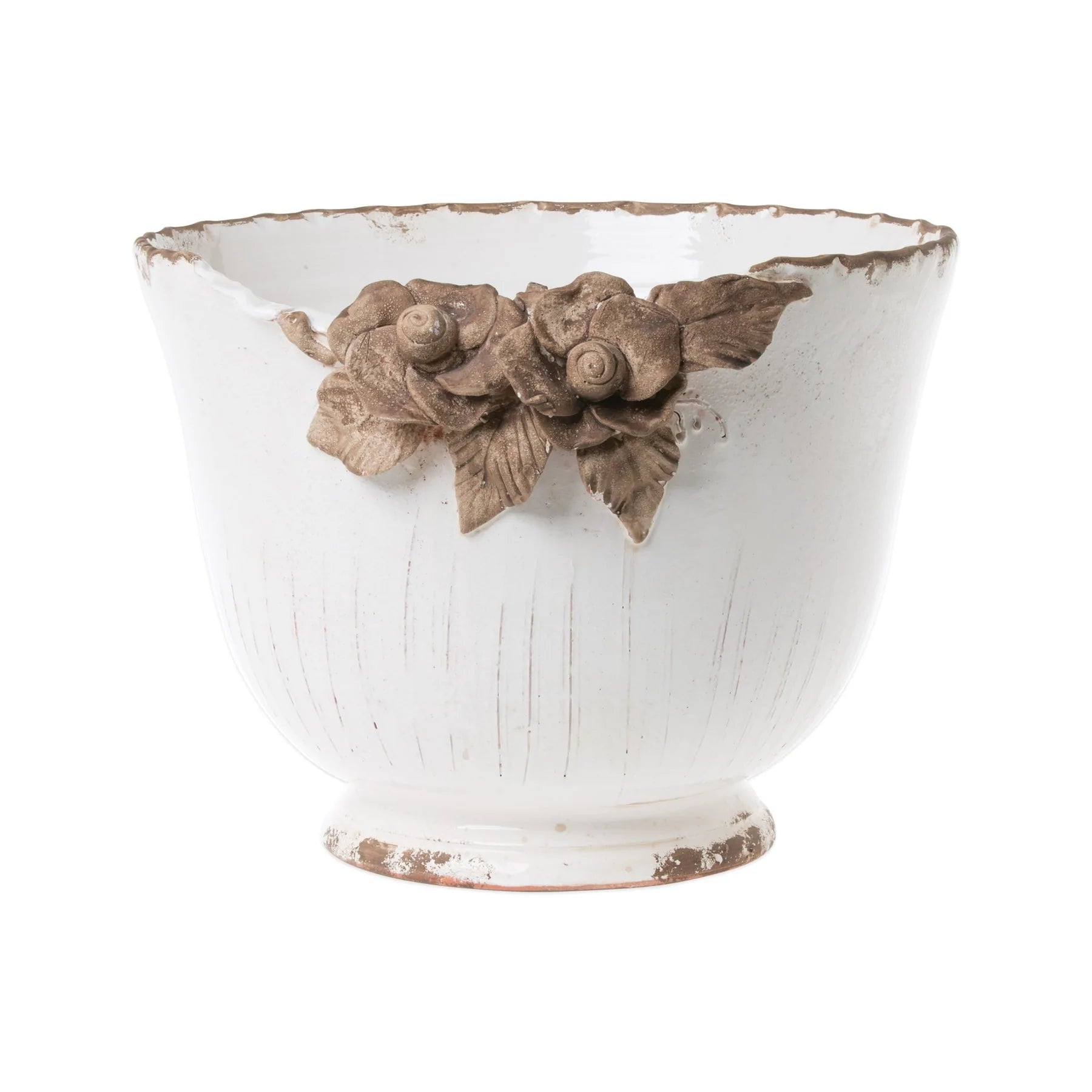 Vietri Italian Terra Cotta Planter W/ Flowers