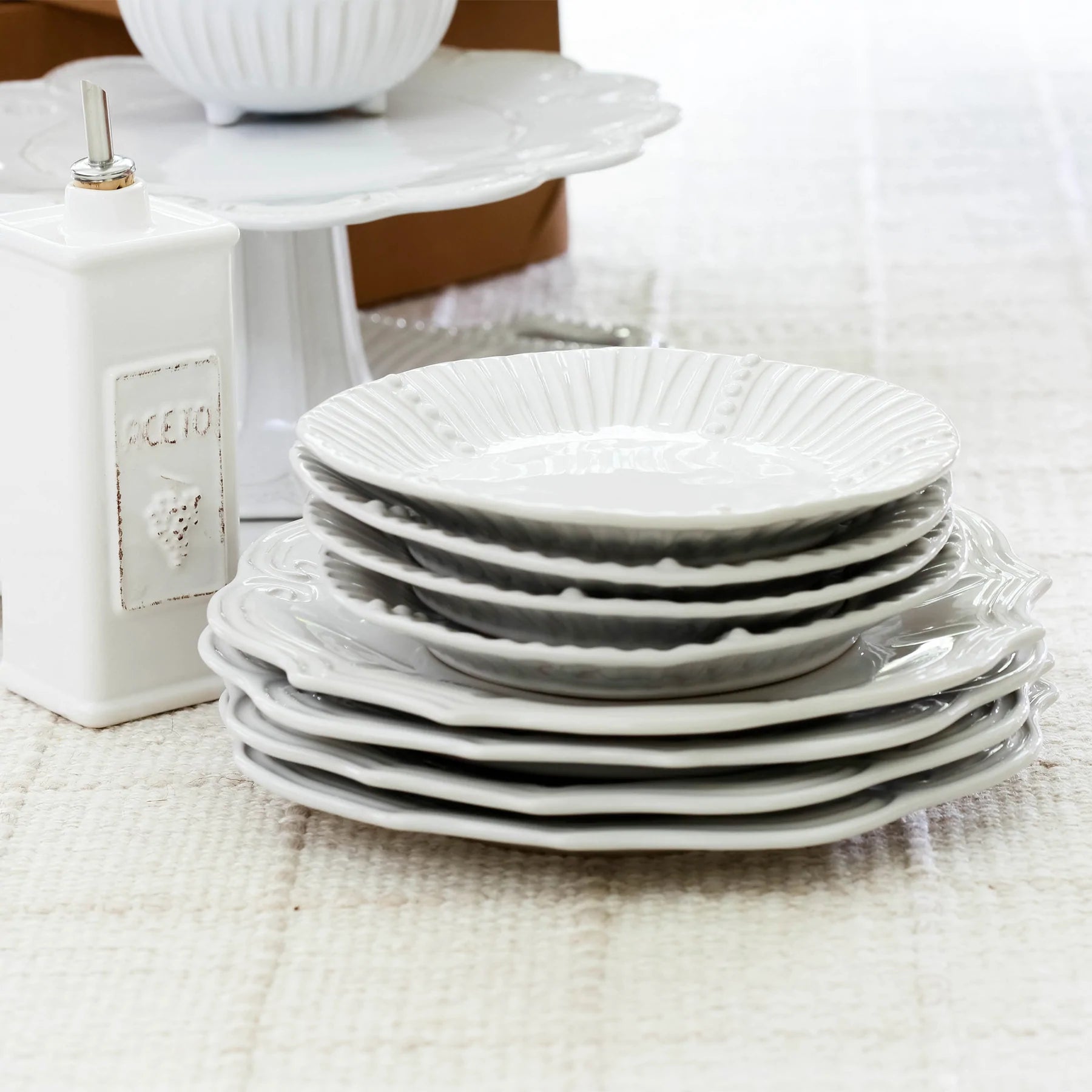 Vietri Incanto Stone Striped Salad Plate