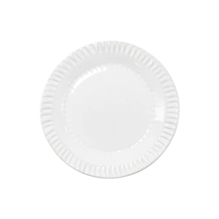 Vietri Incanto Stone White Assorted Canape Plates- Set of 4