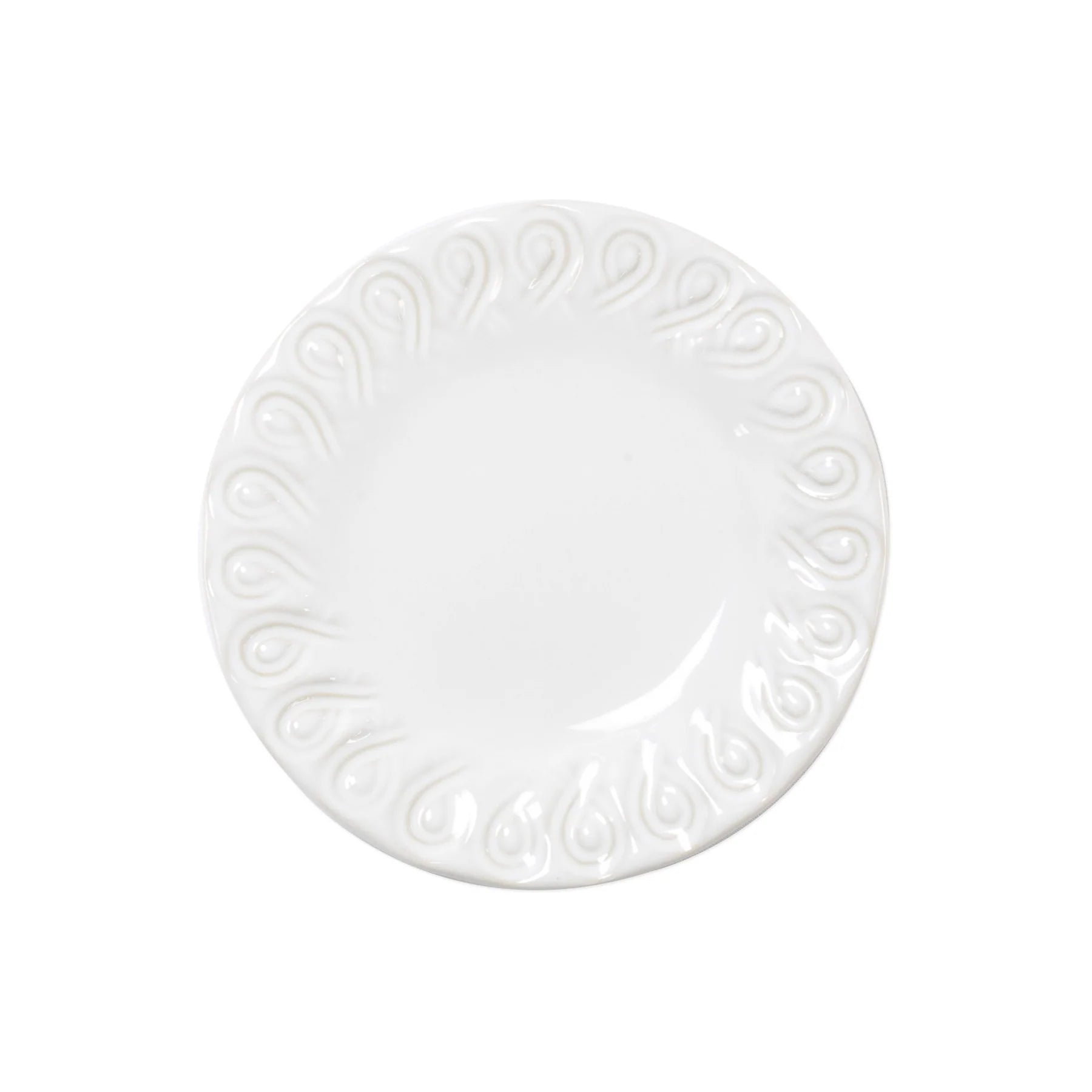 Vietri Incanto Stone White Assorted Canape Plates- Set of 4