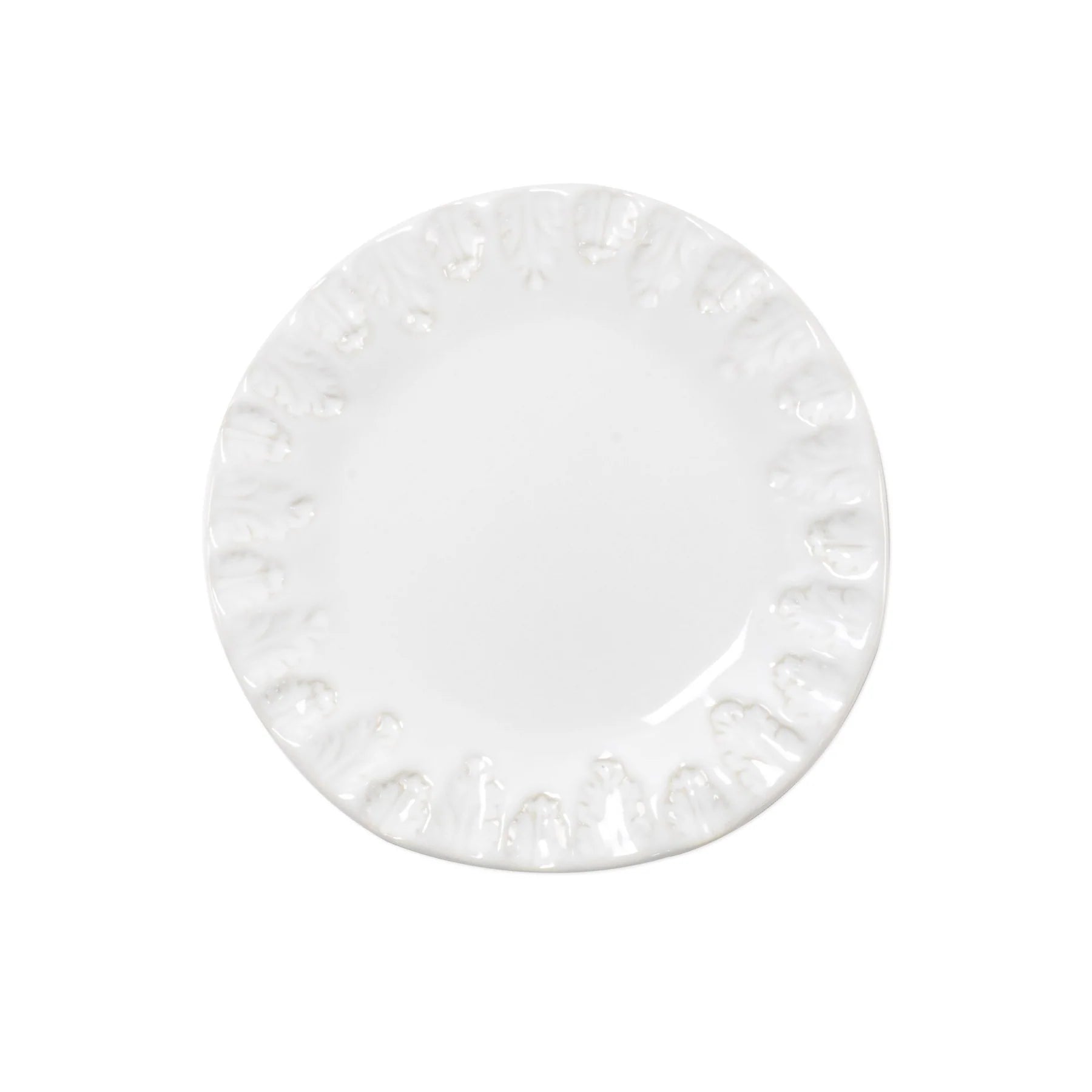 Vietri Incanto Stone White Assorted Canape Plates- Set of 4