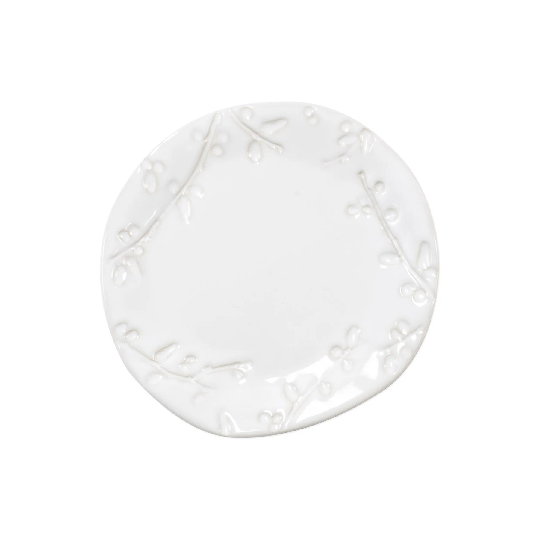 Vietri Incanto Stone White Assorted Canape Plates- Set of 4