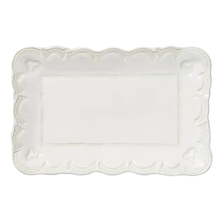 Vietri Incanto Stone Lace Small Rectangular Platter