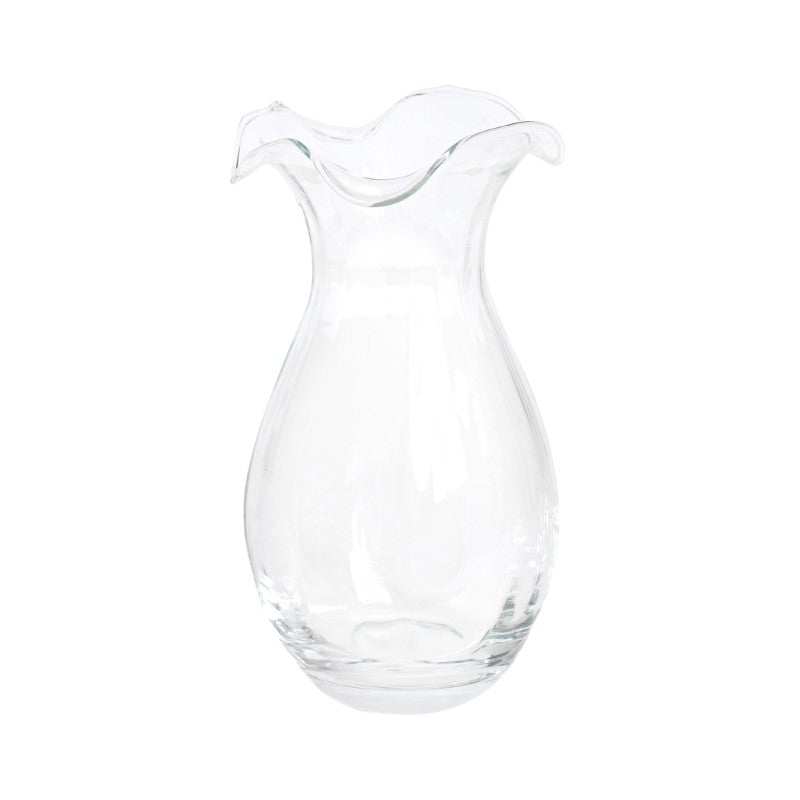 Hibiscus Glass Clear Vertical Fluted Small Vase