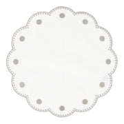 Tessuti White Round Placemats with Natural Dots, Set of 4