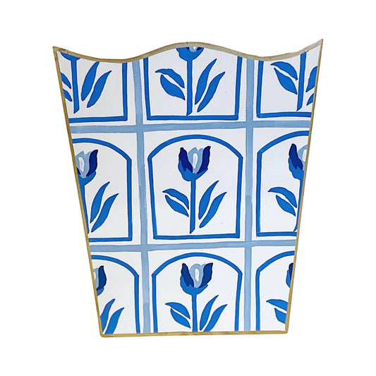 Dana Gibson Tulio in Blue Wastebasket and Tissue Box, Sold Separately