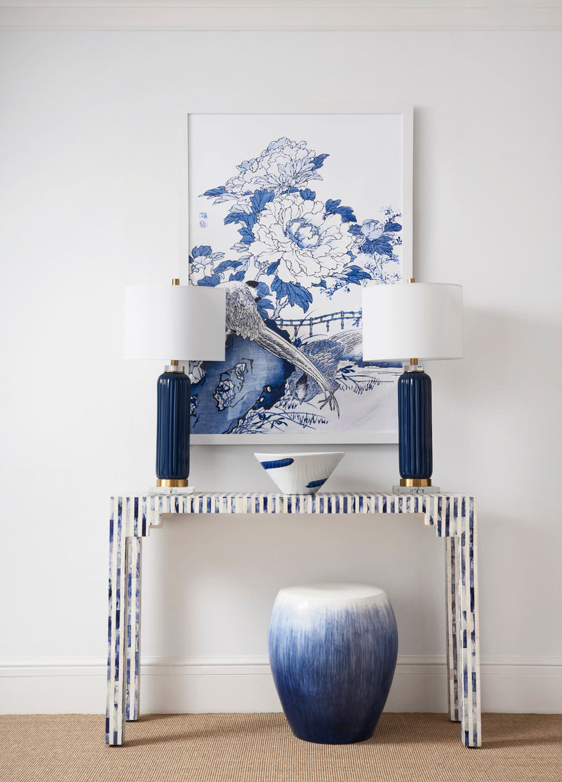 Chelsea House Bone Inlay Console - Blue