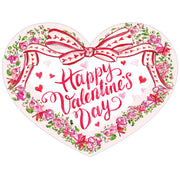 Floral Heart Valentines Day Pink Red Posh Die-Cut Placemat, Paper