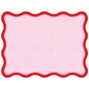 Light Pink with Red Border Posh Die-Cut Placemat, Paper