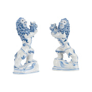 Faience Lions, Pair