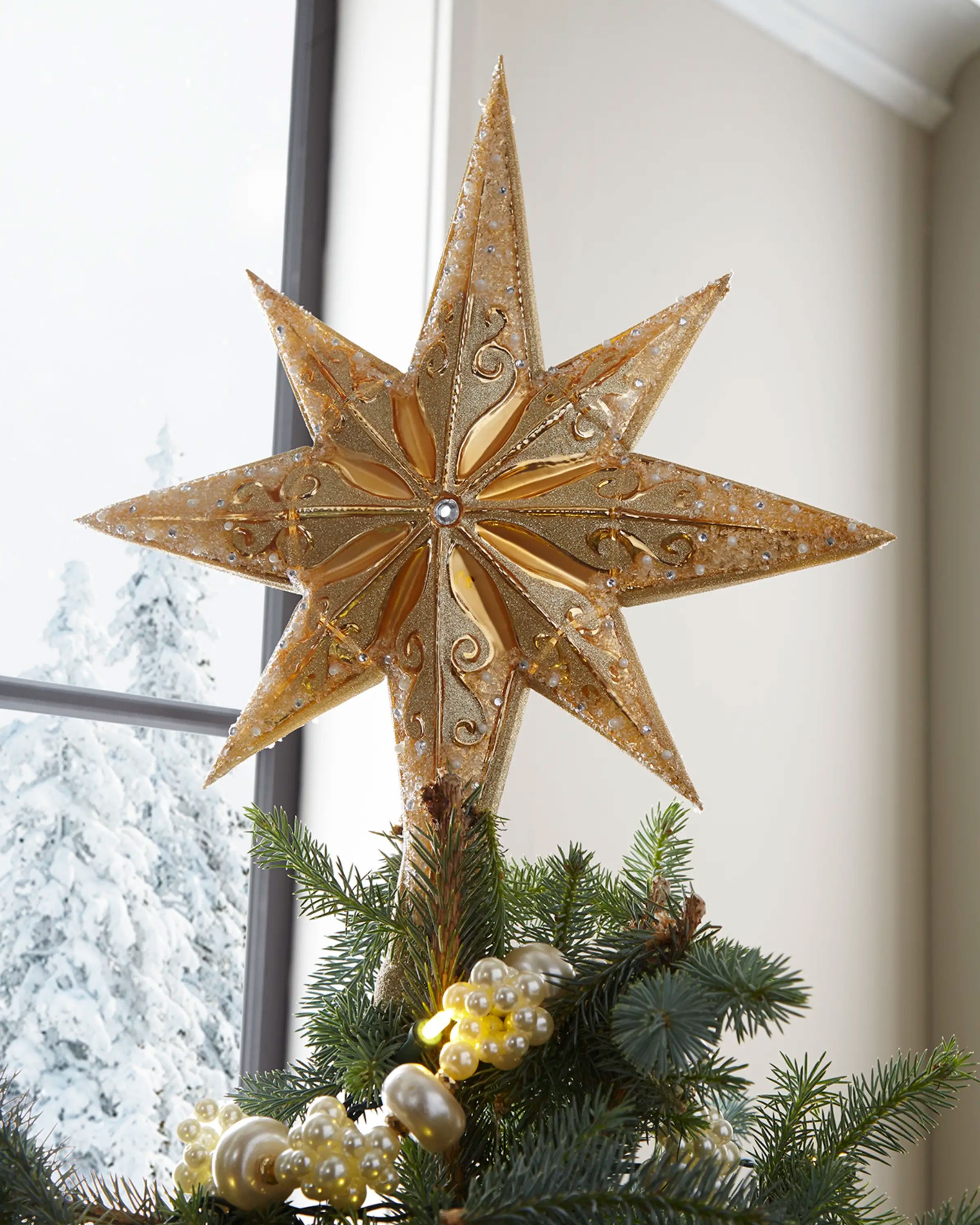Christopher Radko Champagne Stellar Christmas Tree Topper