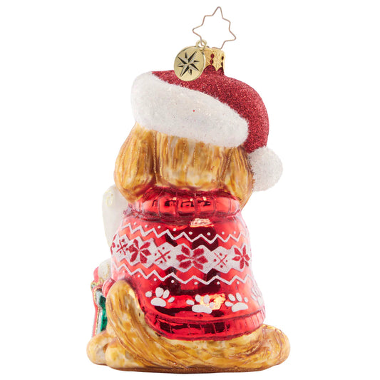 Christopher Radko Festive Furry Friend Christmas Ornament