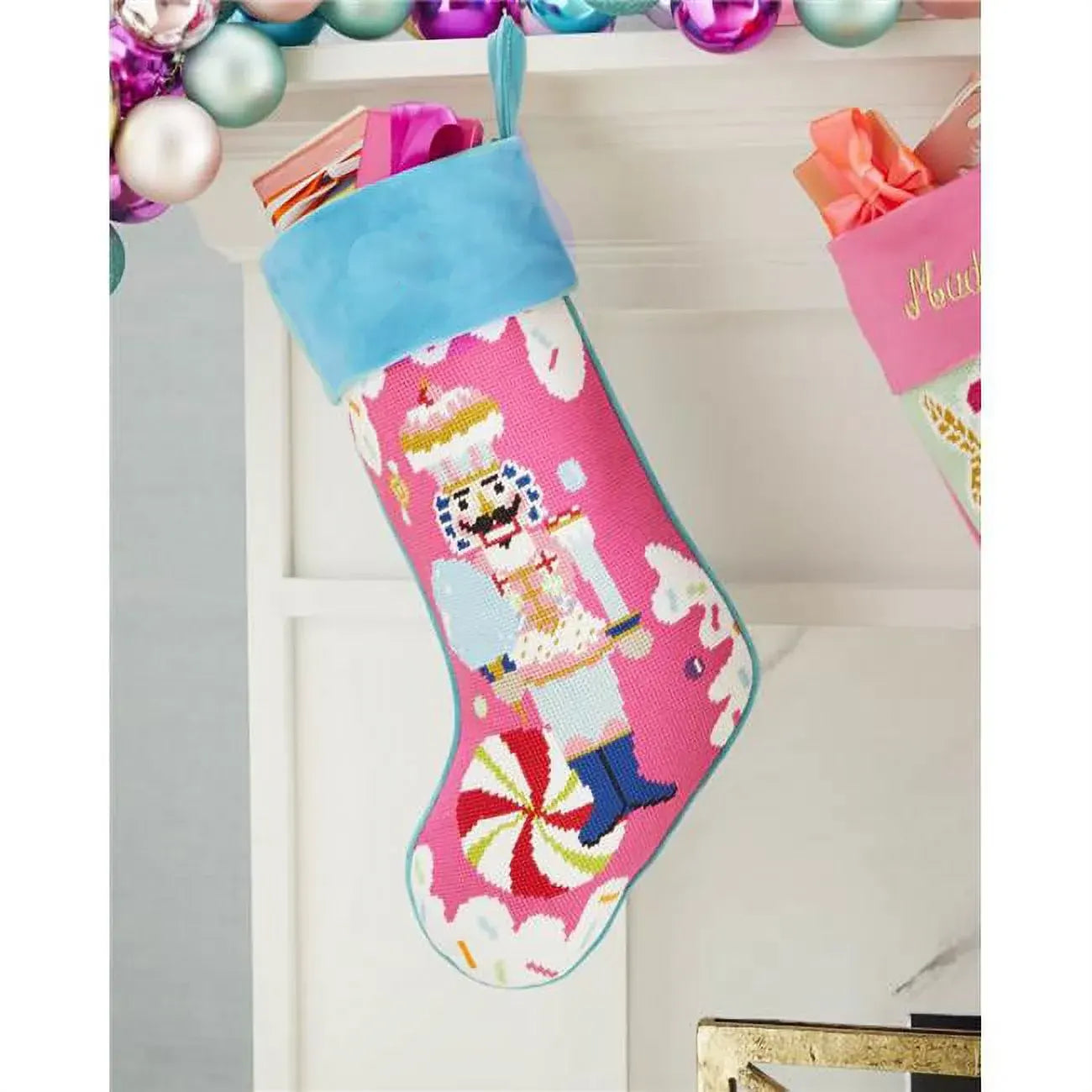 Glitterville Characters Marie Sweet Pink Needlepoint Stocking