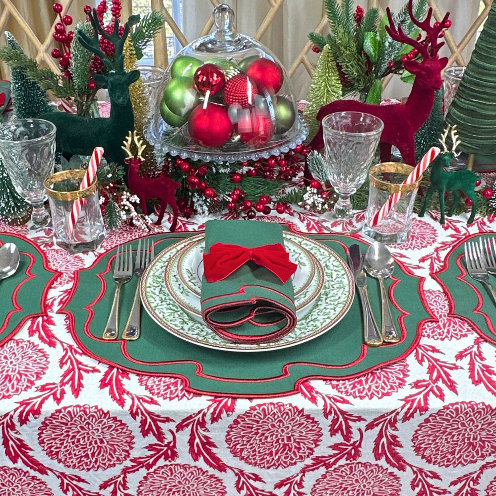 Red Flower and Vine - Tablecloth