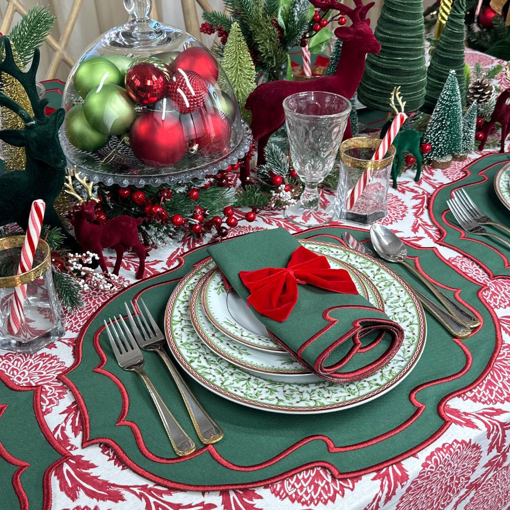 Red Flower and Vine - Tablecloth