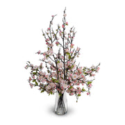 Cherry Branches Arrangement in Glass - Light pink