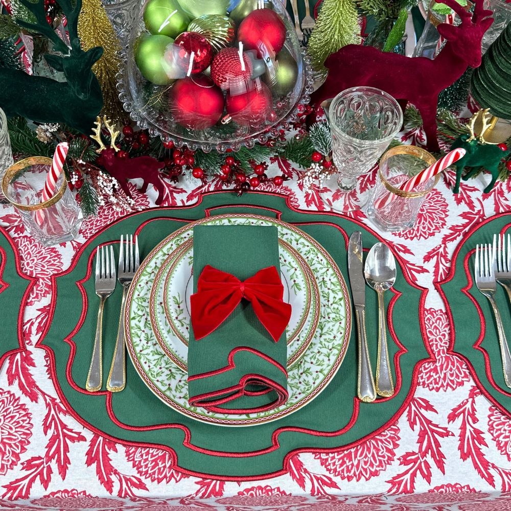 Red Flower and Vine - Tablecloth