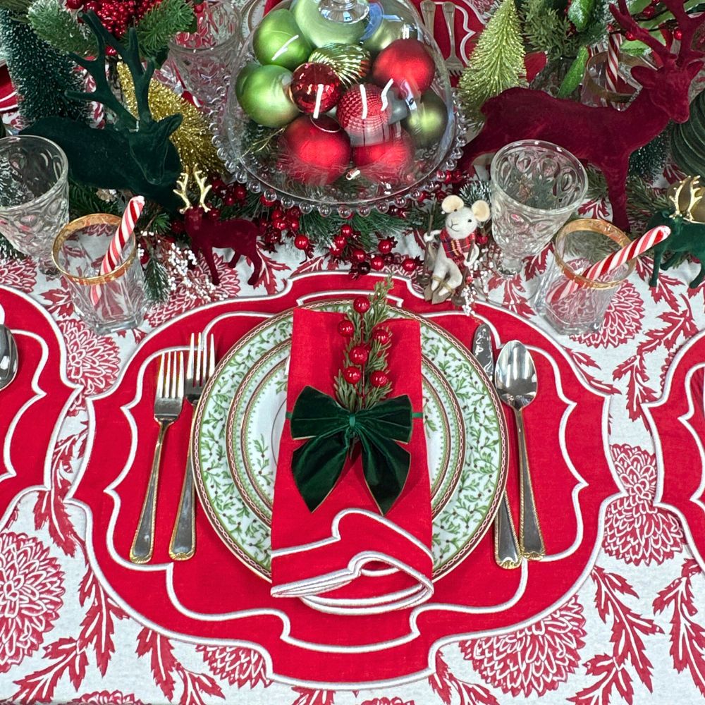 Red Flower and Vine - Tablecloth