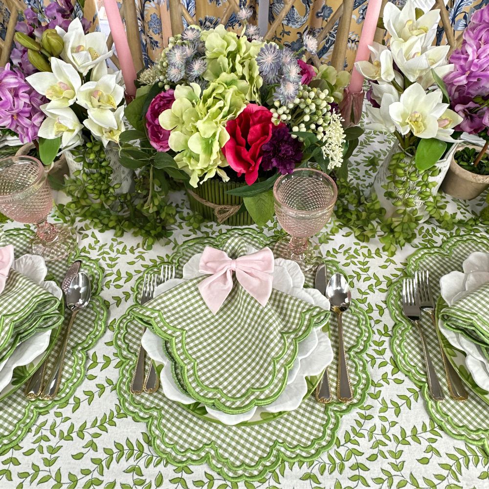 Bettina Napkin - Light Green Gingham, Set of 4