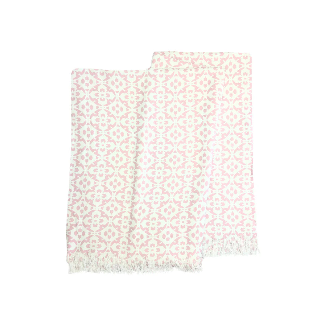 Porto Tiles Blush Throw Blanket