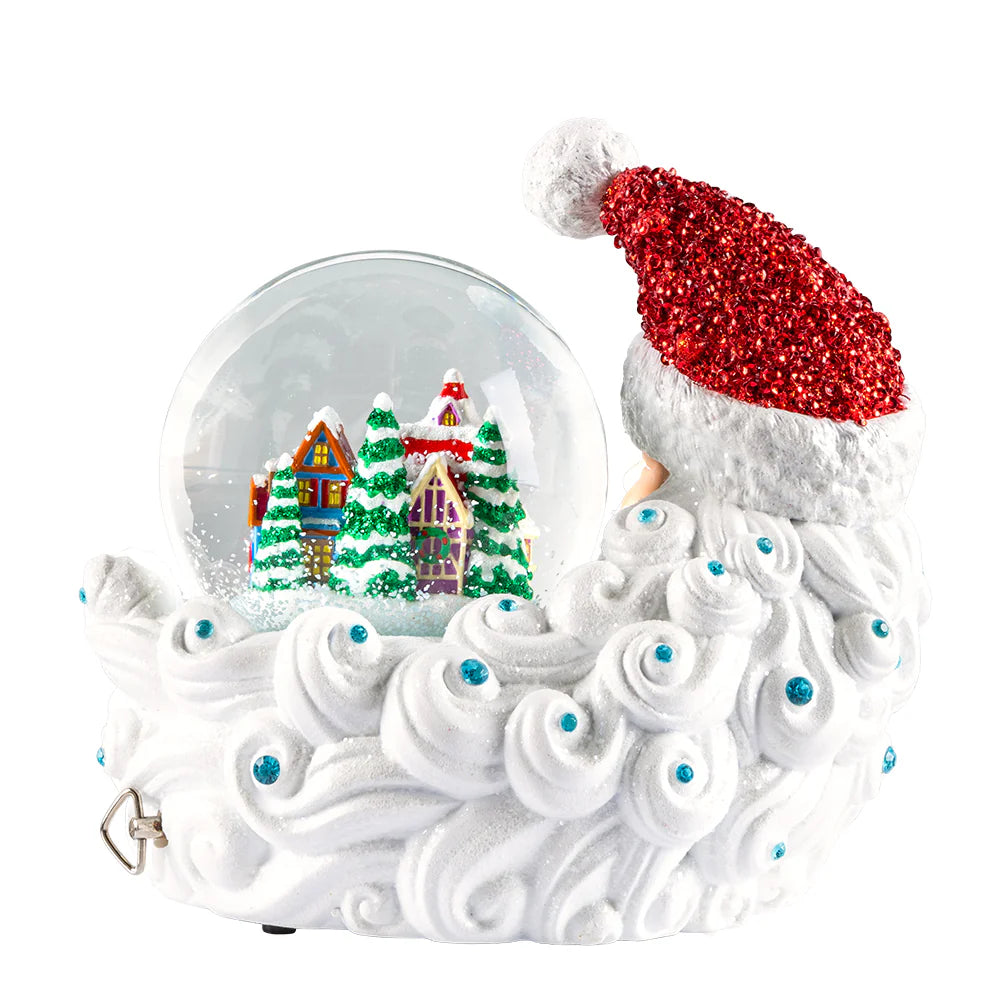 Crescent Santa Village Snowglobe