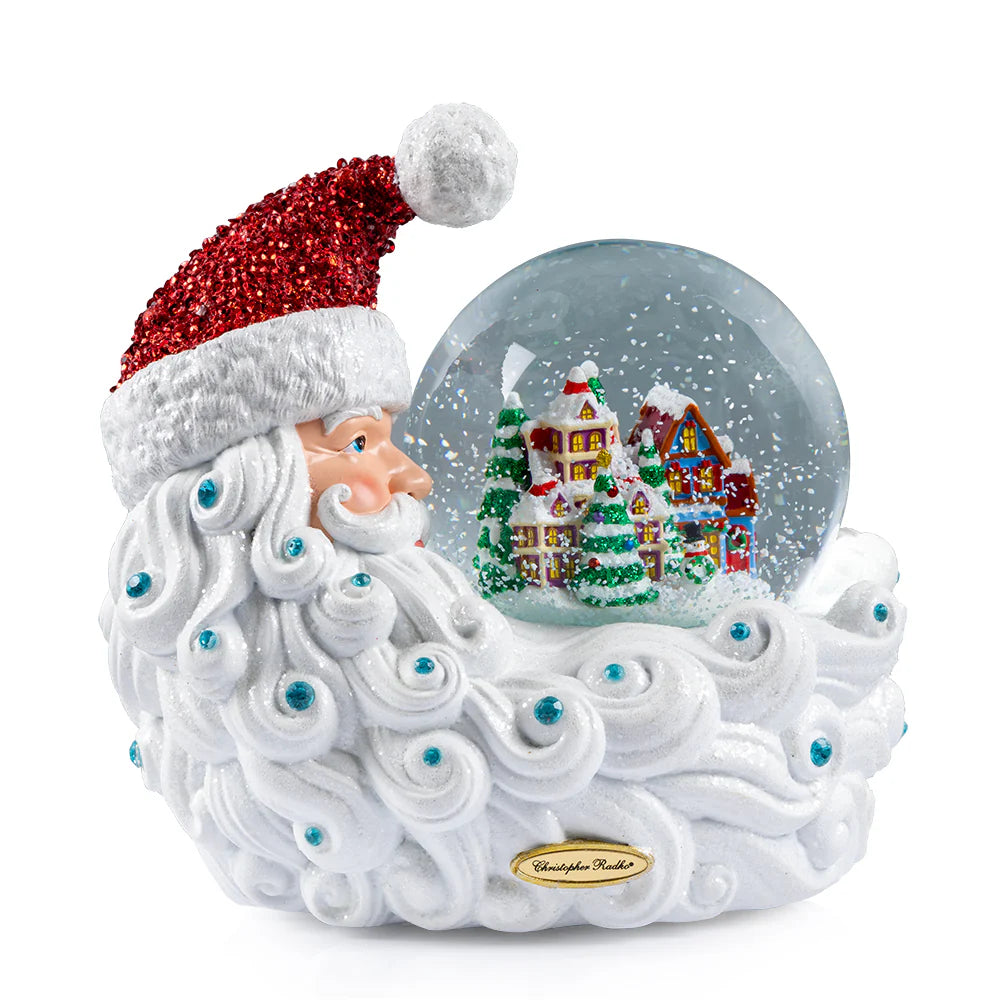 Crescent Santa Village Snowglobe