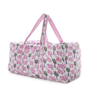 Lucky Elephant Printed Cotton Quilted Weekender Bag