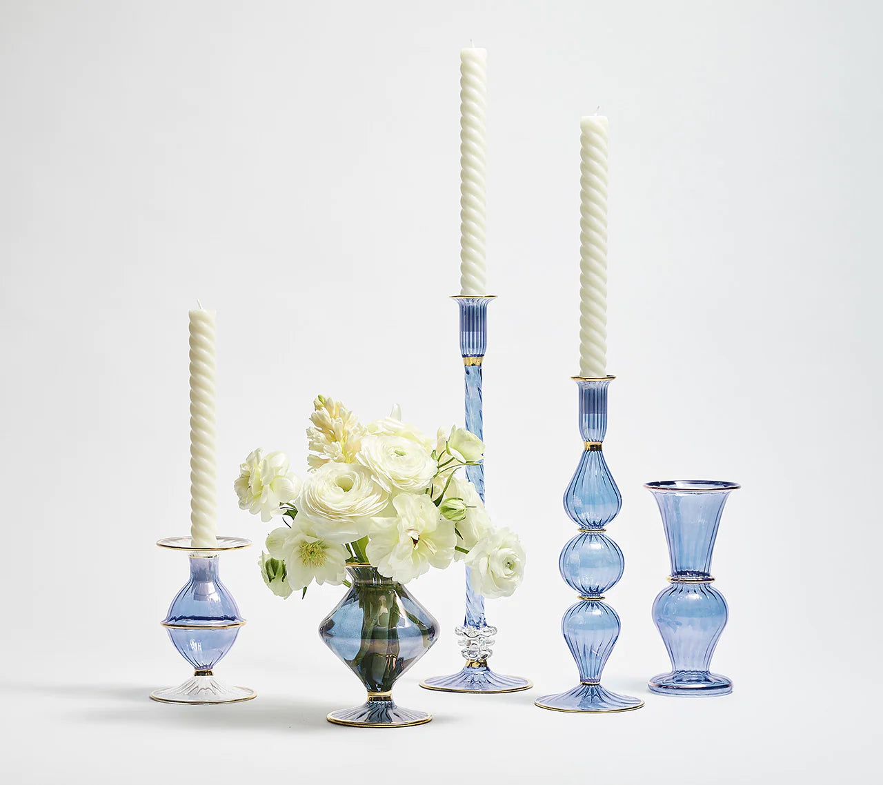 Blossom Candle Holder in Blue