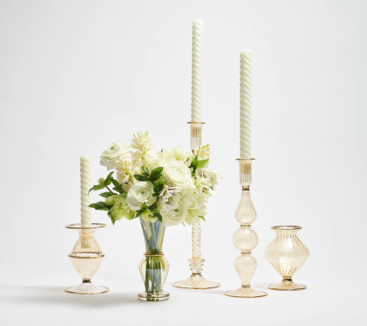 Ripple Candle Holder in Champagne