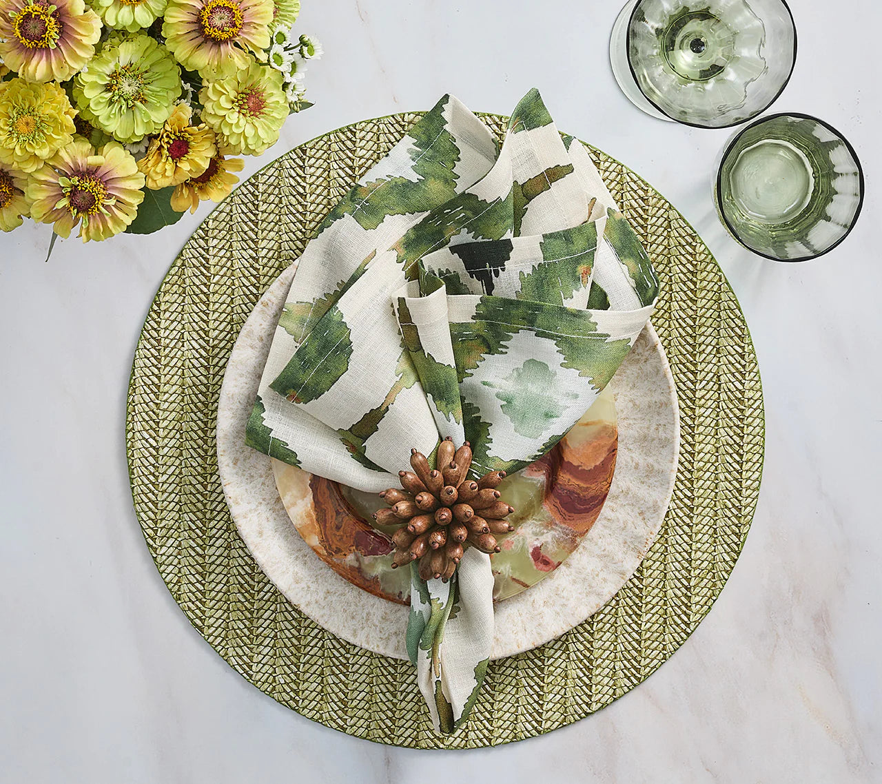 Chevron Placemat in Moss, Set of 4