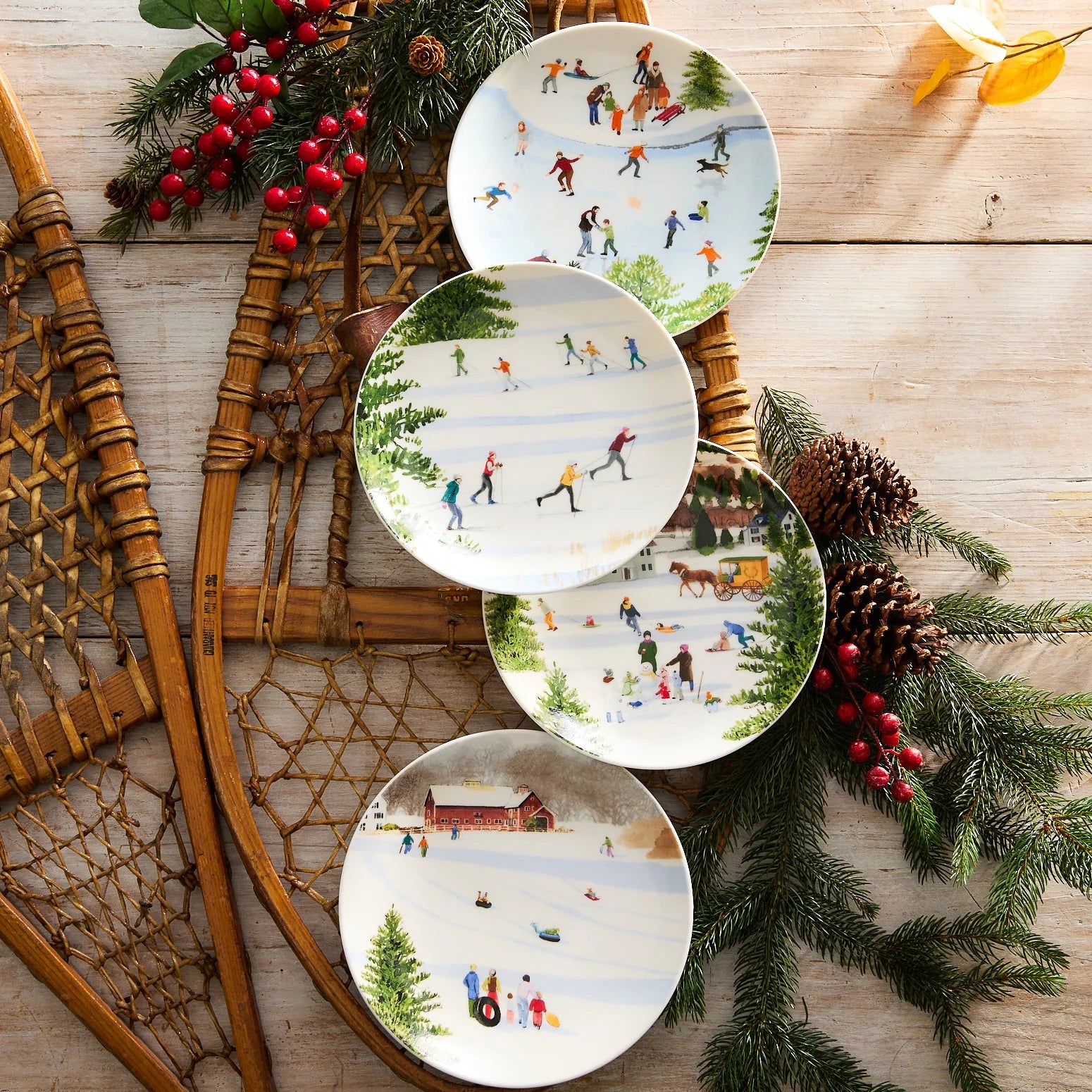 Caskata by Felix Doolittle Winter Wonderland Plates, Set of 4