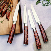 Coltelli Brown Marbled Steak Knives, Set of 4