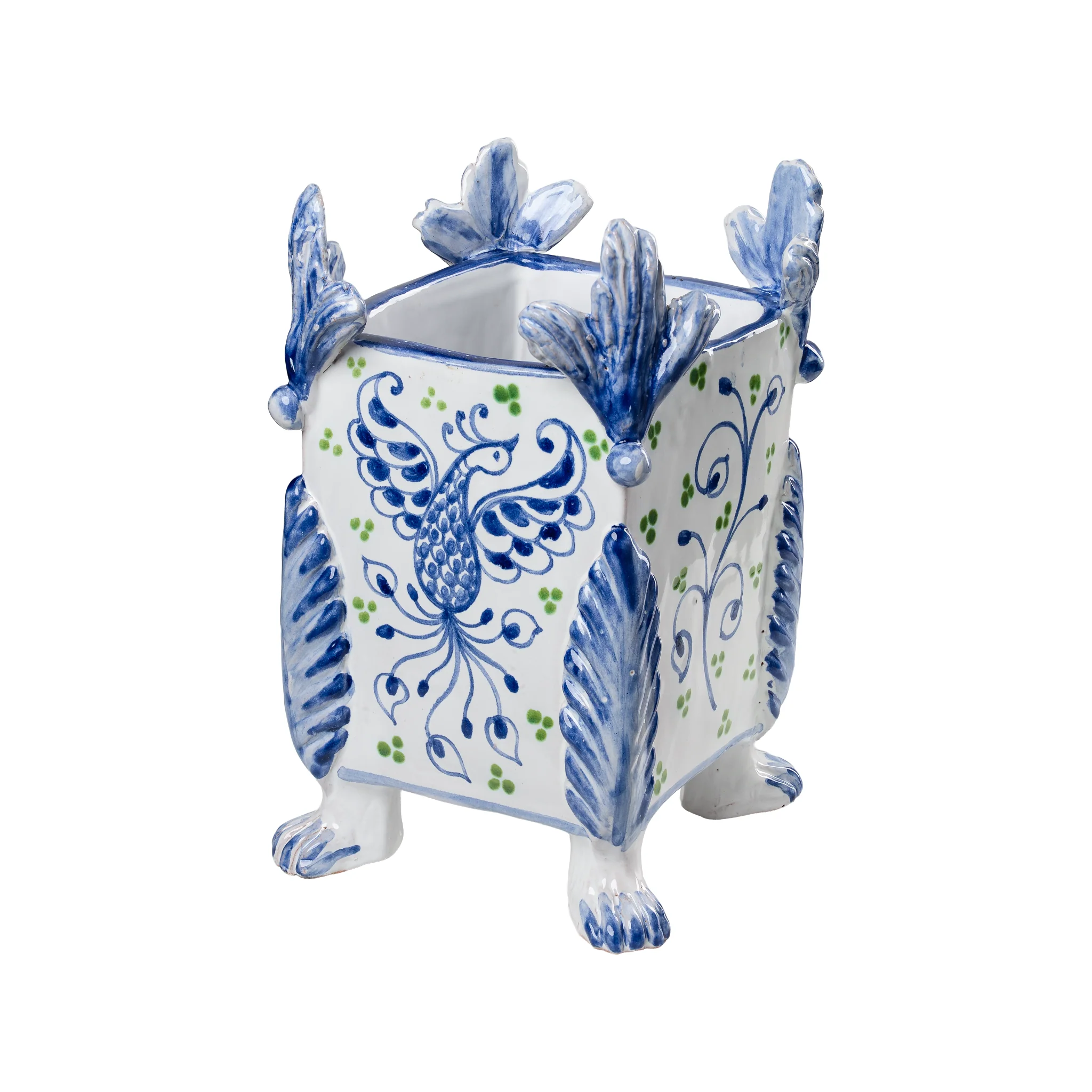 Garden Party Cachepot with Blue Phoenix