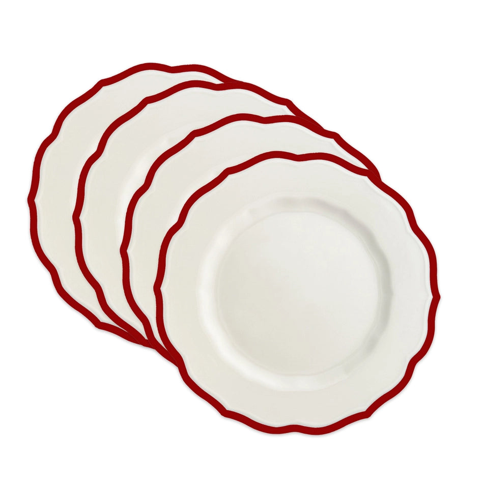 Stella Scalloped Crimson Salad Plate