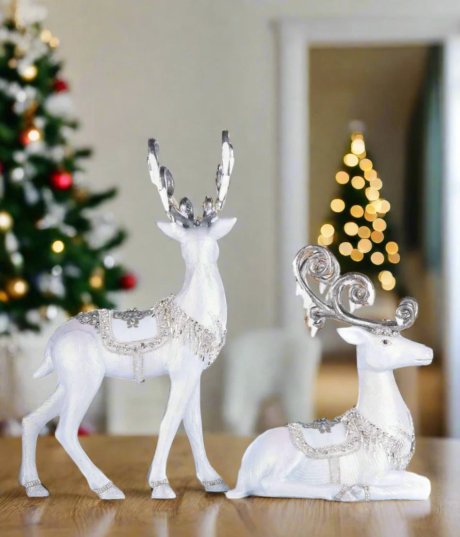 Crystal Christmas Deer, Set of 2