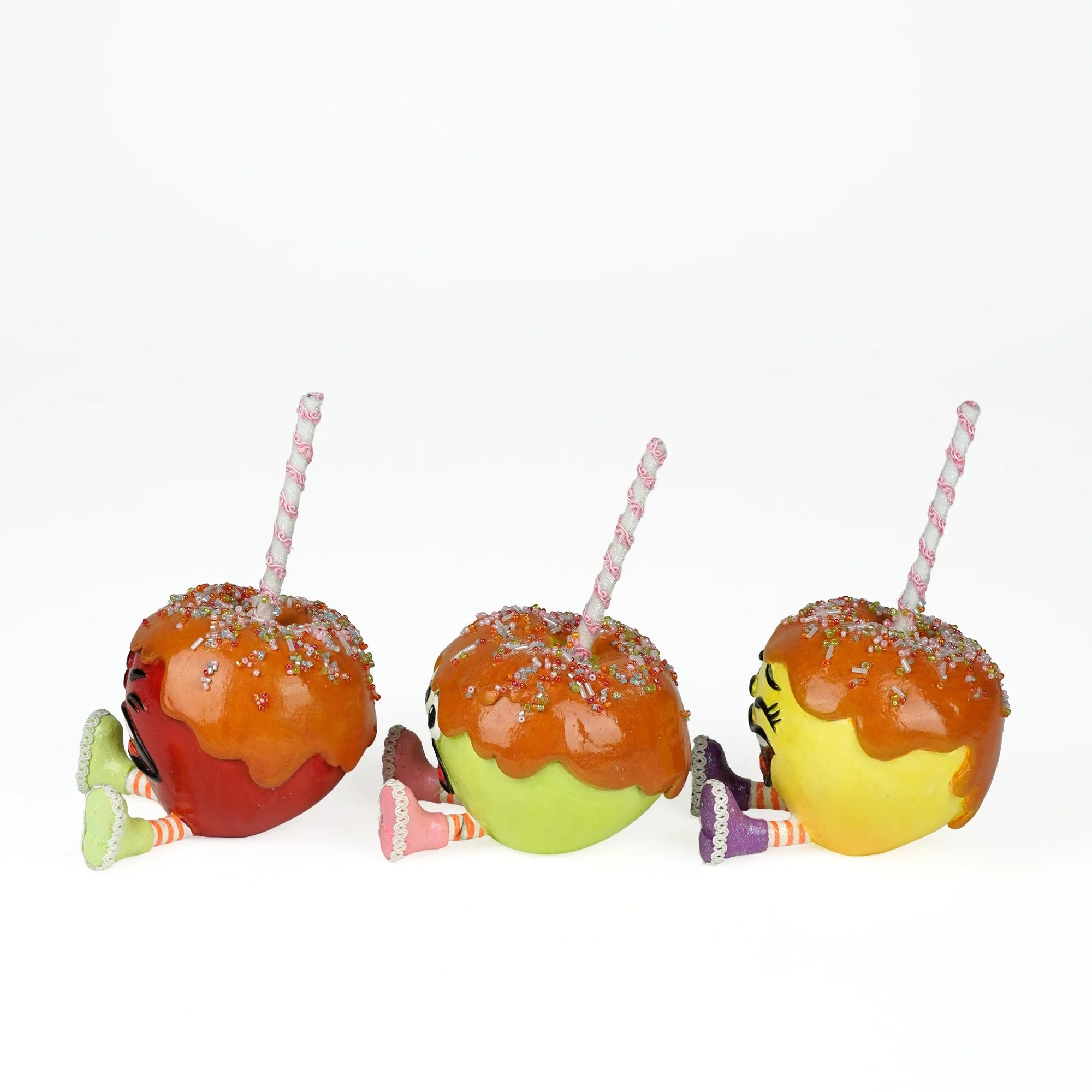 Gasp, Sniffles and Giggles Candy and Carmel Apples, Set of 3